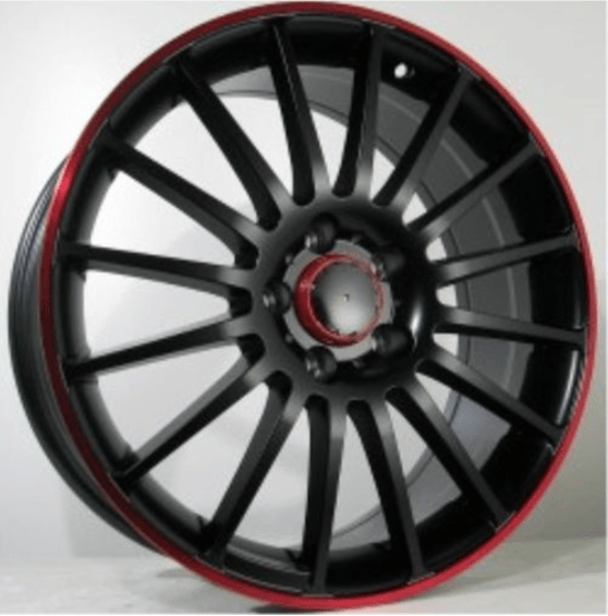Replica for MERCEDES 280 B Matt Black Red lip 19*8 - D-elastikashop