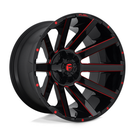 Fuel 1PC D643 Contra Gloss Black Red Tinted Clear 18x9 4X4