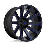 Fuel 1PC D644 Contra Gloss Black Blue Tinted Clear 18x9 4X4