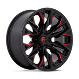 Fuel 1PC D823 Flame Gloss Black Milled Candy Red 20x9 4X4