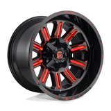 Fuel 1PC D621 Hardline Gloss Black Red Tinted Clear 20x10 4X4