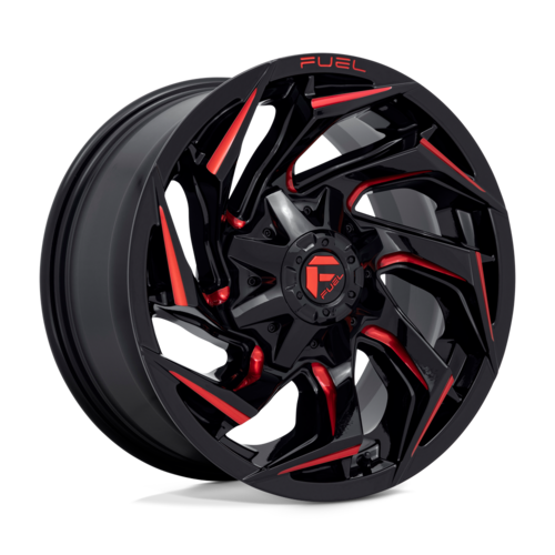 Fuel 1PC D755 Reaction Gloss Black Milled Red Tint 20x9 4X4