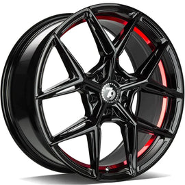 79Wheels SCF-B GLOSS BLACK RED BARELL 18*9