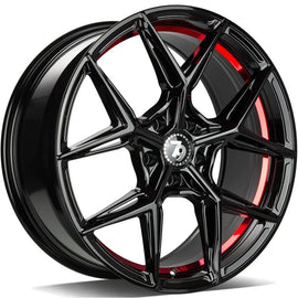 79Wheels SCF-B GLOSS BLACK RED BARELL 18*8