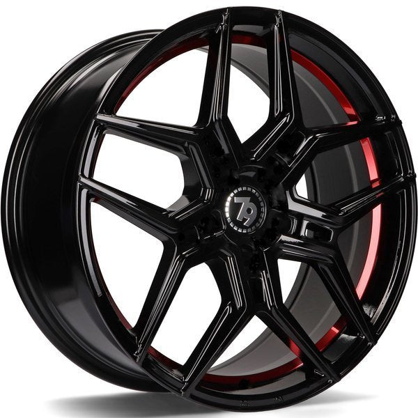79Wheels SV-B GLOSS BLACK RED BARELL 17*7,5