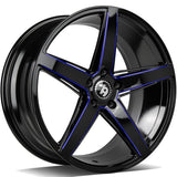 79Wheels SV-N GLOSS BLACK BLUE MILL 19*8.5