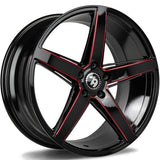 79Wheels SV-N GLOSS BLACK RED MILL 19*8.5