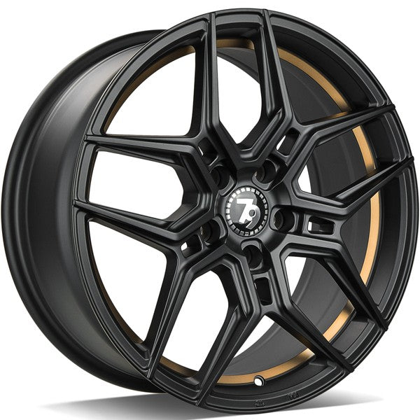 79Wheels SV-B GLOSS BLACK GOLD BARREL 18*8