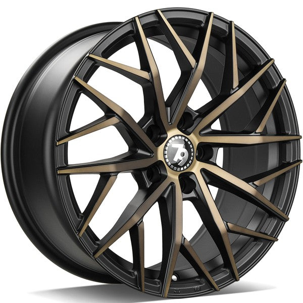 79Wheels SV-C GLOSS BLACK GOLD FACE 18*8