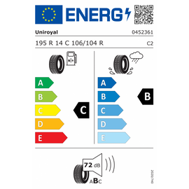 195/80R14 106/104R Uniroyal Rain Max 5 Ελαφρύ Φορτηγό