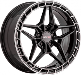 Motec Wheels Futura Schwarz glanz polierter Rand 19*8.5