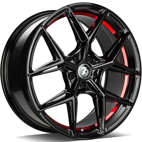 79Wheels SCF-B GLOSS BLACK RED BARREL 19*8,5