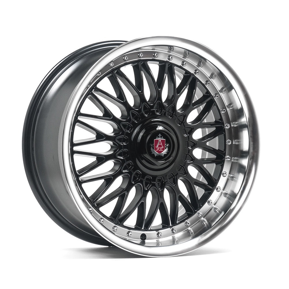 AXE WHEELS EX10 BLACK POLISHED LIP 18*8