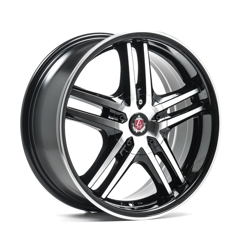 AXE WHEELS EX5 BLACK & POLISHED LIP 17*7,5