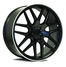 Replica for Mercedes 7132 Matt Black Polish Edge 22*10 - D-elastikashop
