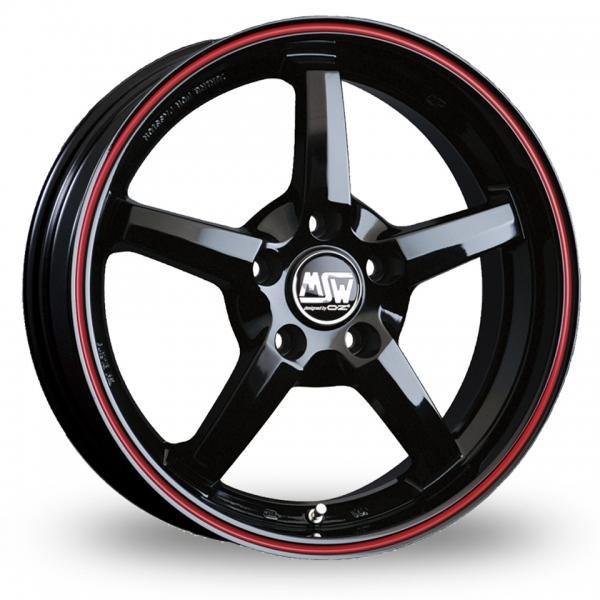 Msw Wheels MSW 16 16*7 Black Red Lip - D-elastikashop