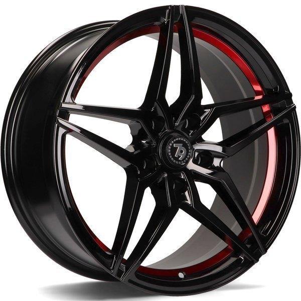 79Wheels SV-A GLOSS BLACK RED BARREL 18*9 - D-elastikashop